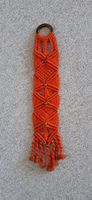Vintage Makramee-Wandbehang, orange (Siebziger), handgemacht