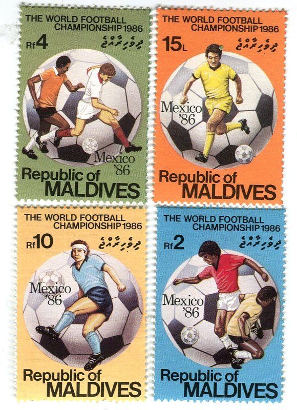 Tutti i francobolli: Briefmarken "Fussball". Malediven. – Nuovo e nell'imballaggio originale da Basel venduto da Butsch5
