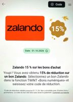Bon numérique Zalando sur Twint avec réduction de 15%