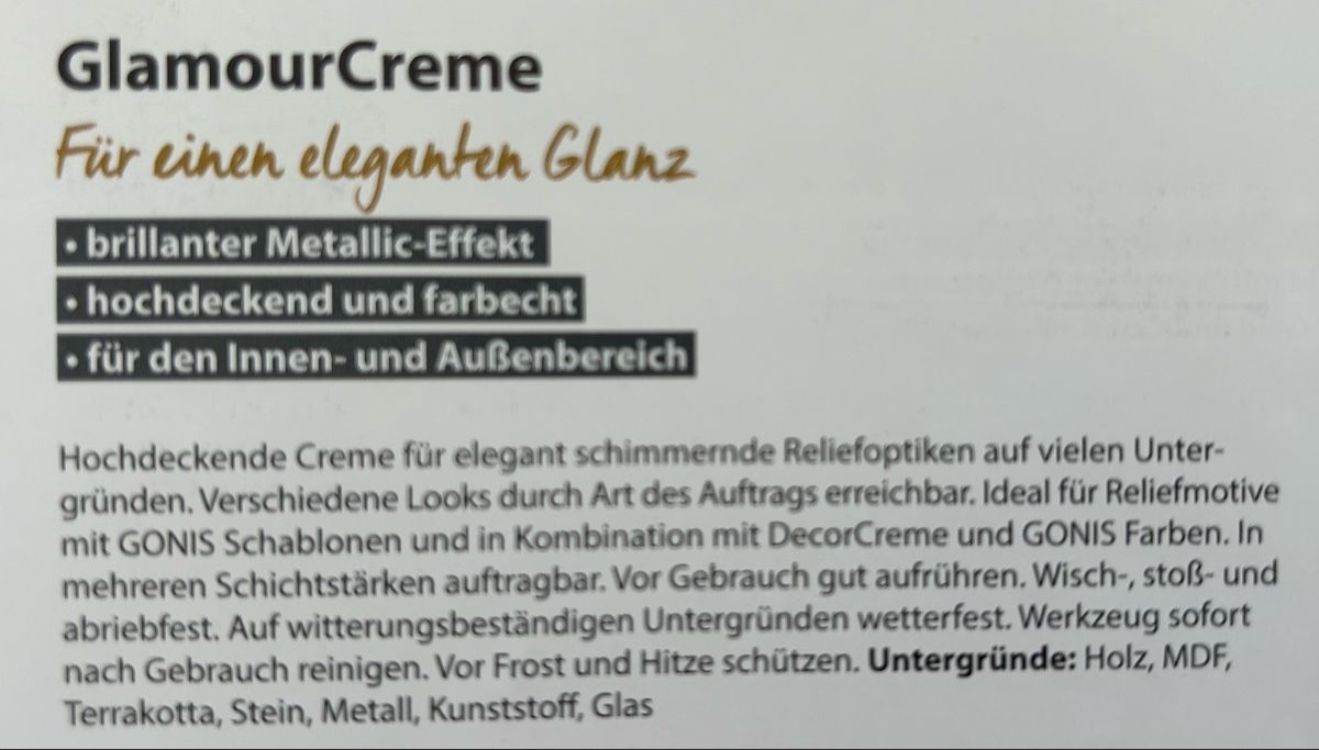 Colori: Gonis GlamourCreme silber – Nuovo e nell'imballaggio originale da Uffikon venduto da Gismj 2