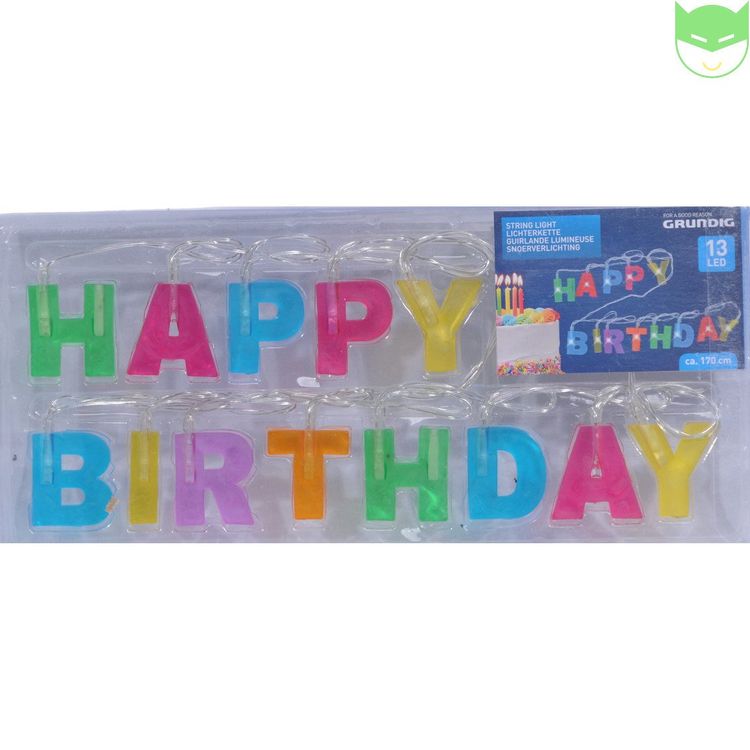 LED Lichterkette Happy Birthday bunt batteriebetrieben Kaufen auf