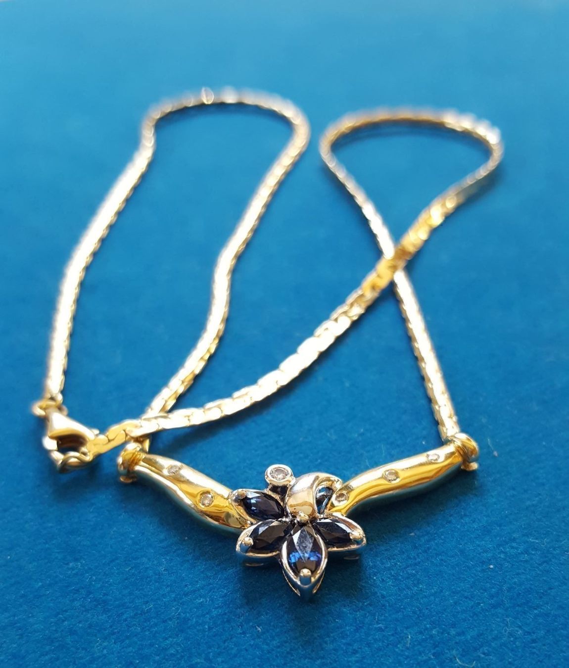 Catenine: 750 Gold Collier mit Brillanten/Saphire – Usato da Wald ZH venduto da Aniade 7