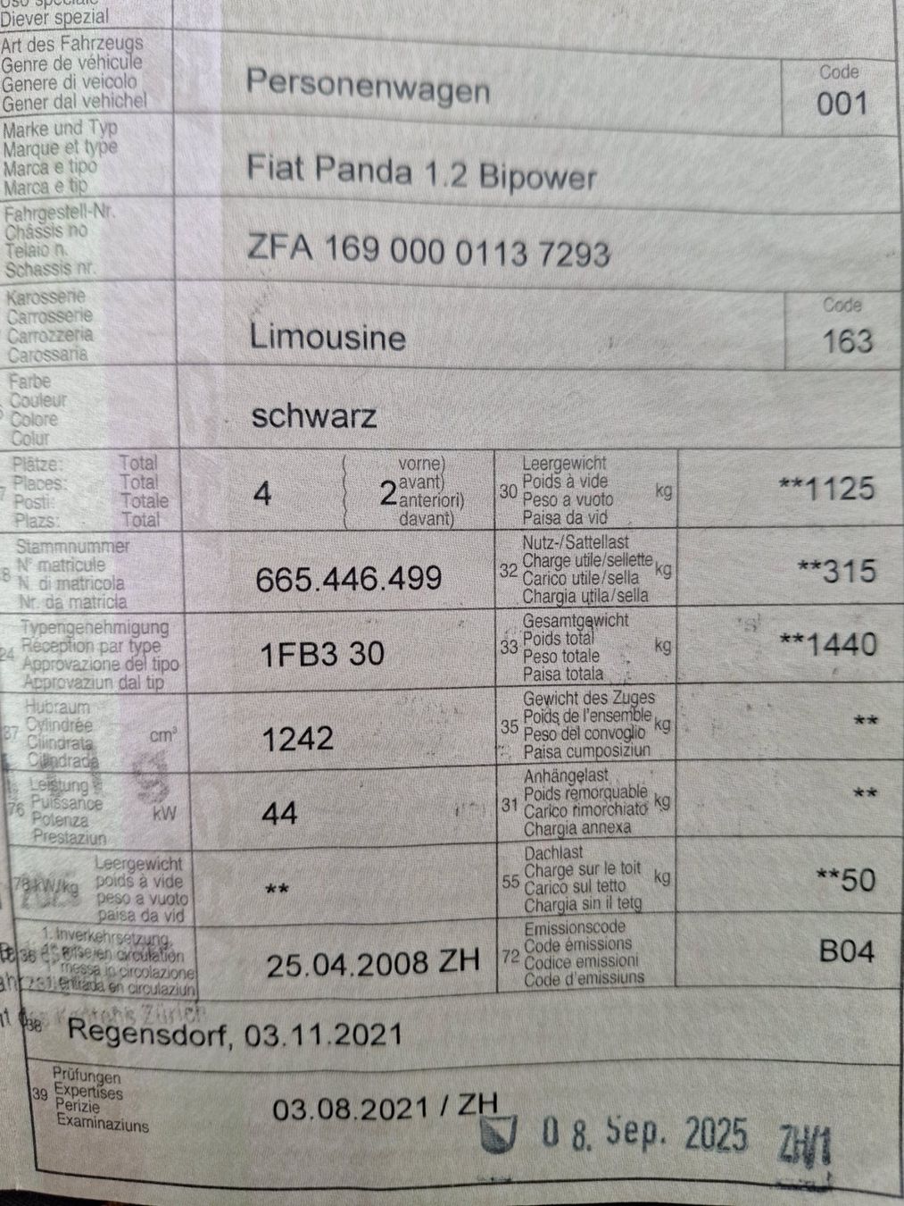 Fiat Automobili: Fiat Panda 1.2 Bipower MFK 08.09.2025 – Usato da Kloten venduto da Vgosy 9