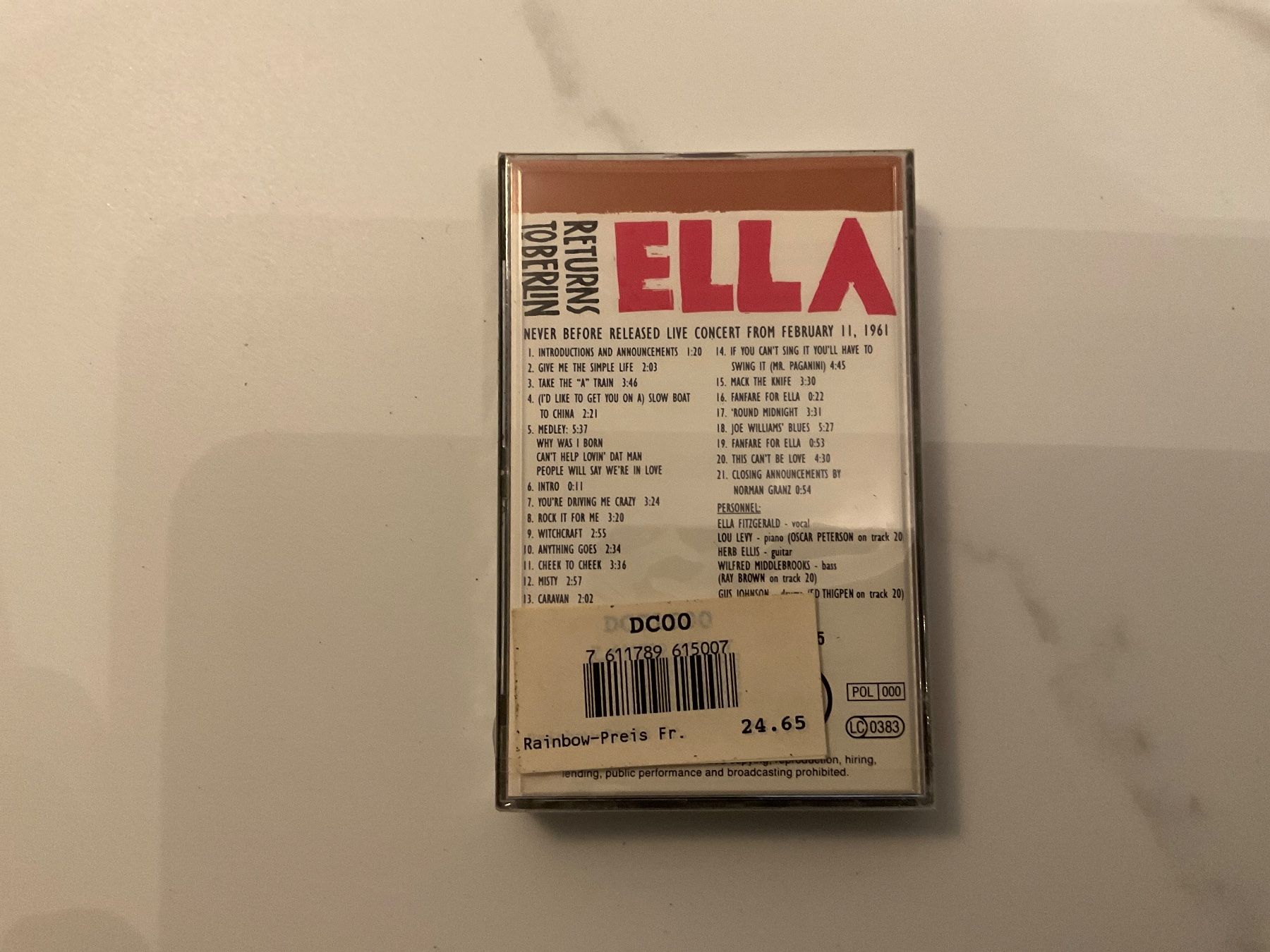 Kompaktkassetten: Fitzgerald - Ella Returns to Berlin - Cassette DCC digitali – Neu und originalverpackt aus Renens VD von idr_bqn8 1