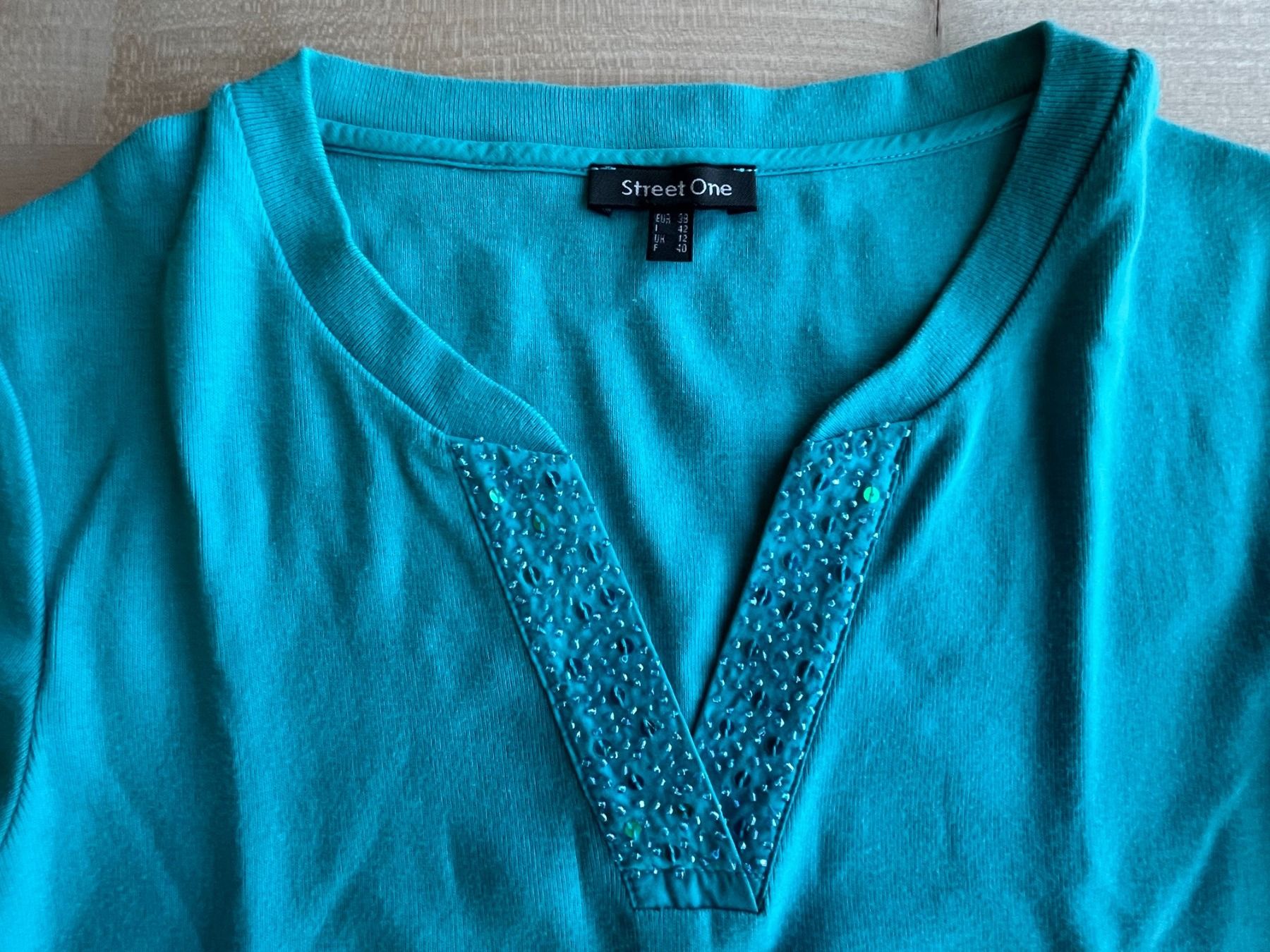 T-shirt: Baumwollshirt türkis Grösse 38 – Usato da Uetendorf venduto da Florabella01 2