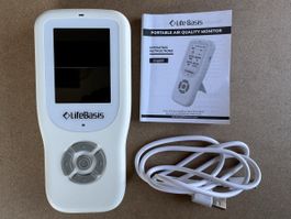 LifeBasis Tragbarer Luftqualitätsmonitor mit Anleitung