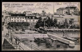 Künstler-AK Bendlikon, Hotel Löwen, Bes. Krüger-Haegerle, Au