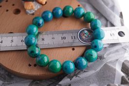Chrysocoll (Synthese)12mm Kugel Armband    ab 3.- (Räumung!)
