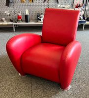 2x Fauteuils en cuir rouge, très bon état