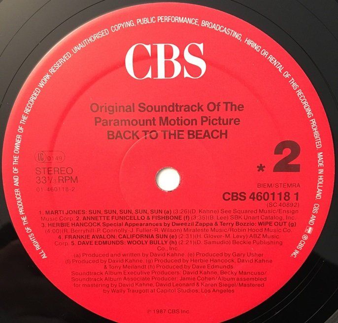 Dischi in vinile: Back to the Beach - Soundtrack (LP) – Usato da Grüningen venduto da azulvinyl 3