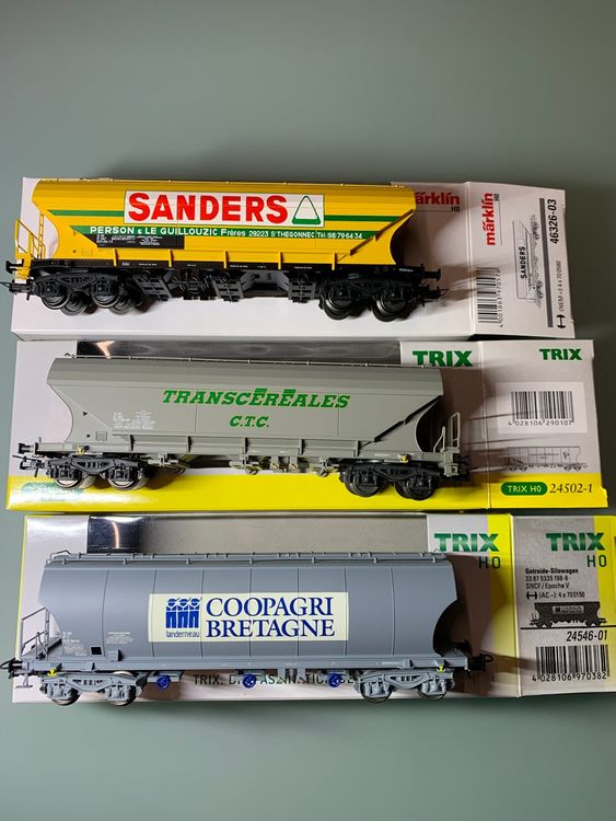 3x SNCF Céréaliers / Silowagen *TRANSCEREALES *SANDERS *COOP Kaufen auf Ricardo