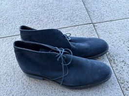 Italian Blue Suede Desert Boots - Size 44