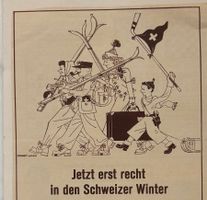 Vintage Reklame, Ferien Schweiz, Ski - by Herbert Leupin