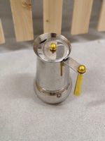 Espressokocher Metall mit gelbem Griff guter Zustand