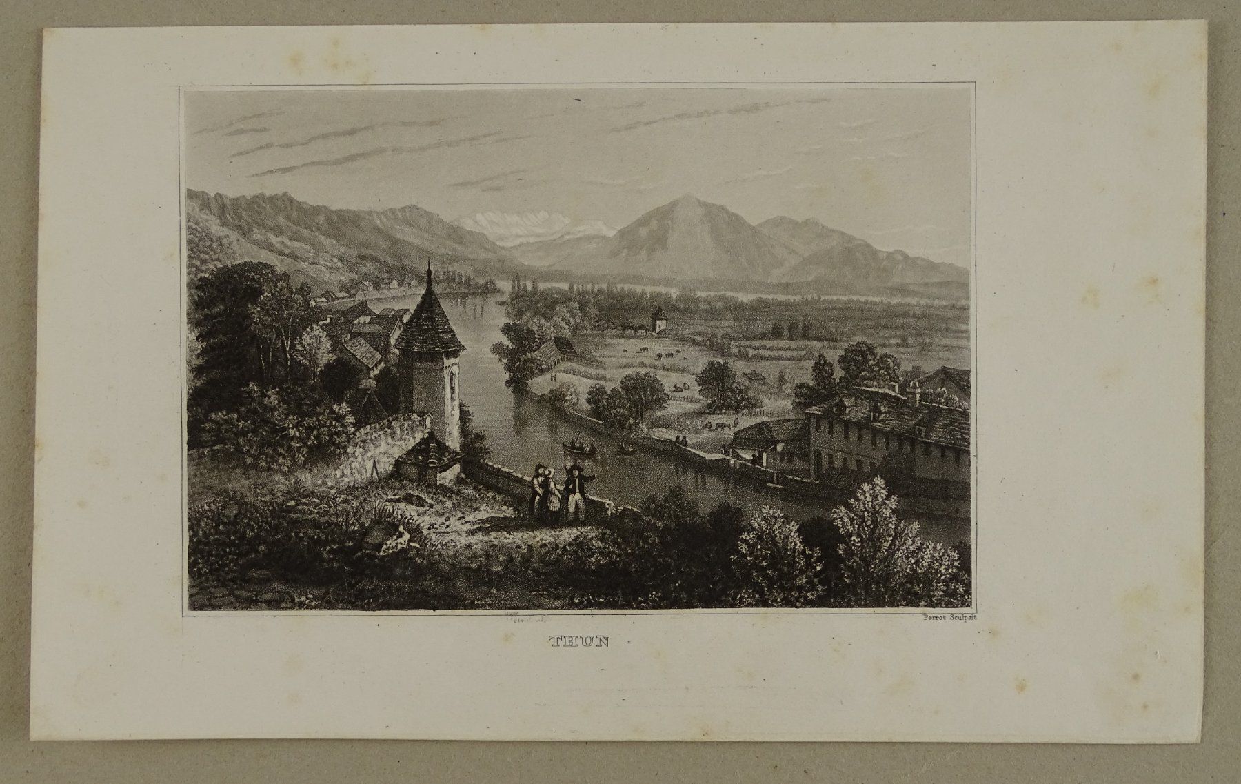 Incisioni: THUN AQUATINTA UM 1820 – Usato da Grüningen venduto da Kartensammler 1