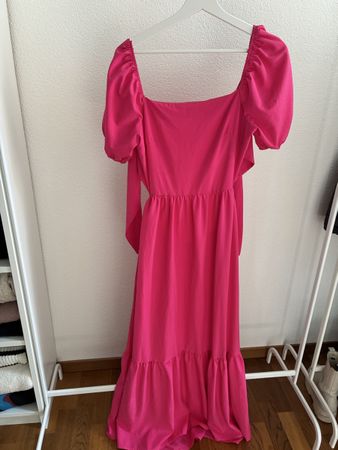 Robe longue rose dos nu avec nœud taille unique état neuf