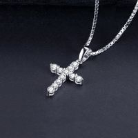 Kreuz Silber 925 Anhänger mit Zirkonia und Halskette ‪‪