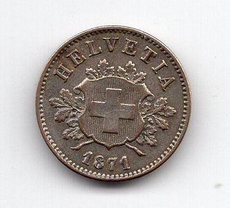 Toutes les monnaies: (2996) 10 Rappen, 1871, top – D'occasion à Rüthi (Rheintal) par erdnuessli1