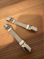 2x Hemdärmelhalterung Metall silberfarbig Retro