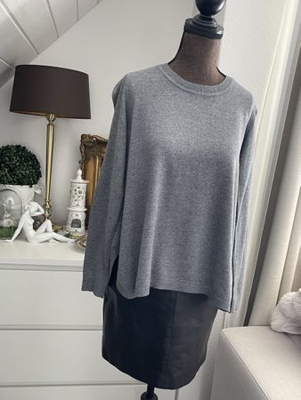 Edler Pullover A-Linie – 90% Baumwolle 10% Kaschmir – Grau 