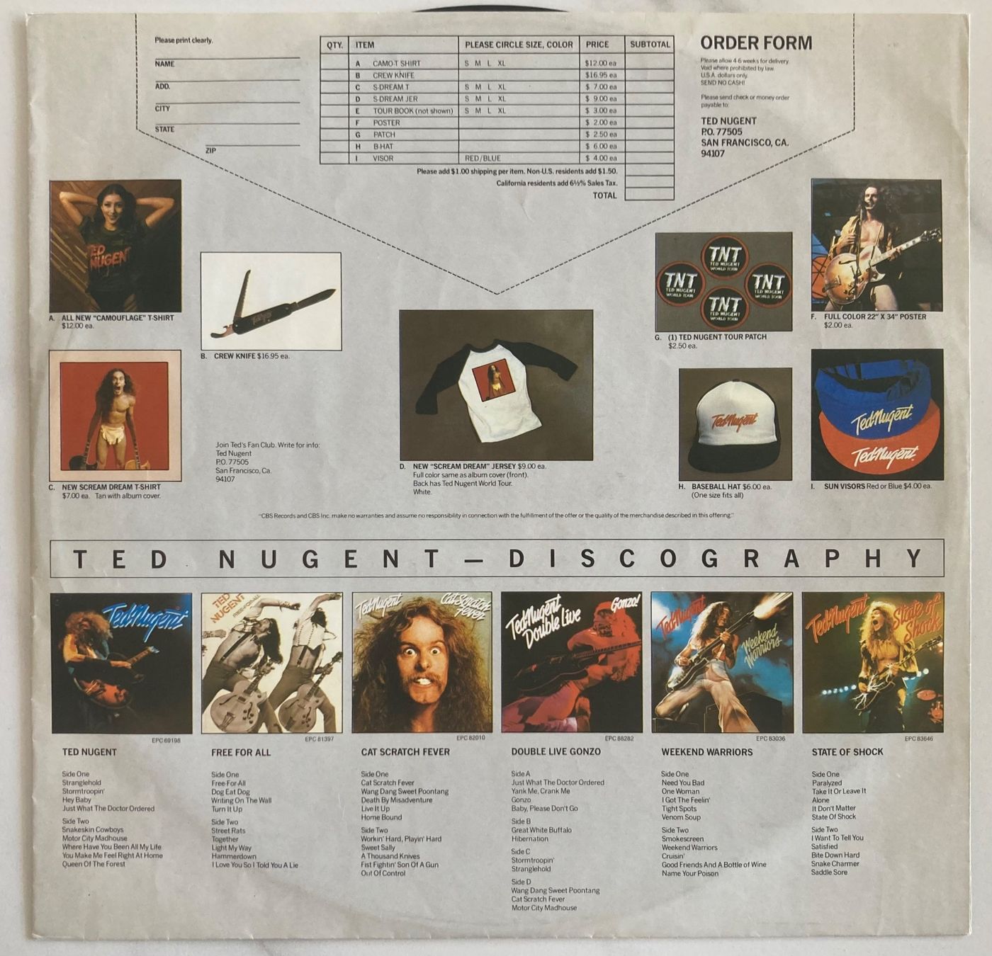 Dischi in vinile: TED NUGENT - SCREAM DREAM – Usato da Poliez-Pittet venduto da Newtown-Records 2