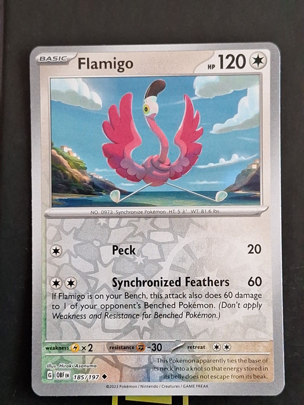 Pokémon Carte collezionabili: Flamigo - Pokemon Reverse Holo Obsidian Flames – Usato da Altstätten SG venduto da GGsGameshop