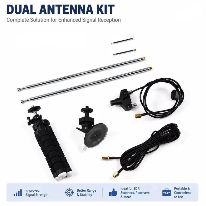 Radiocomunicazione: Dipol Antennen Kit mit Mini-Stativ – Nuovo e nell'imballaggio originale da Zürich venduto da SDRlab 1