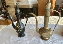 🆎 10 Fr.-Vintage Messing Kännchen Indien, 2 Stück, Deko🎁