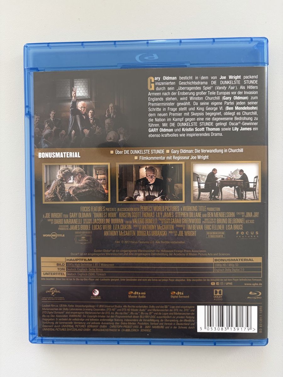 Alle DVDs: Die dunkelste Stunde - Blu-ray – Gebraucht aus Ibach von Salem7 1