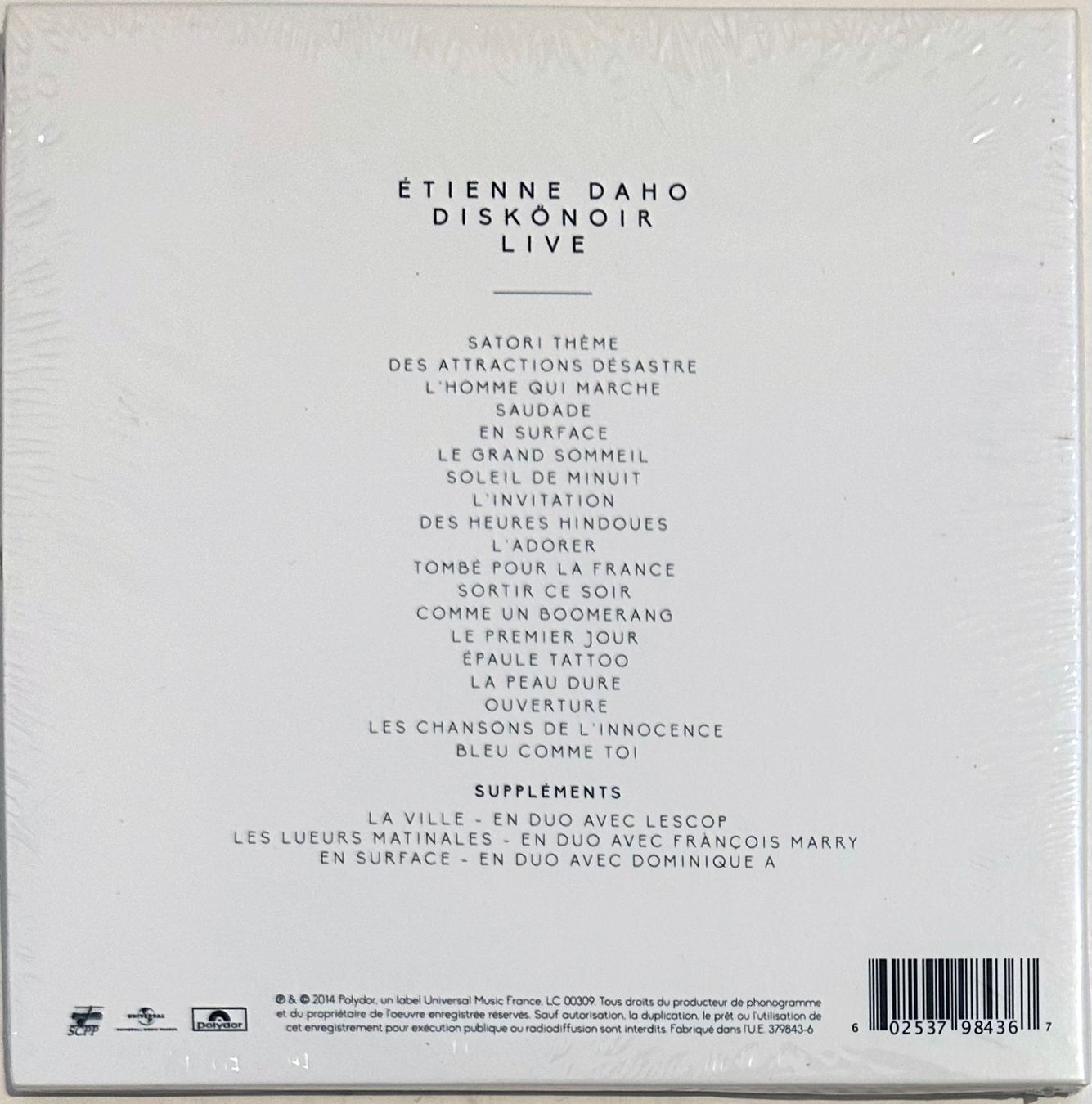 CDs: Etienne Daho – Diskönoir Live 2xCD – Neu und originalverpackt aus Martigny von jereq 1