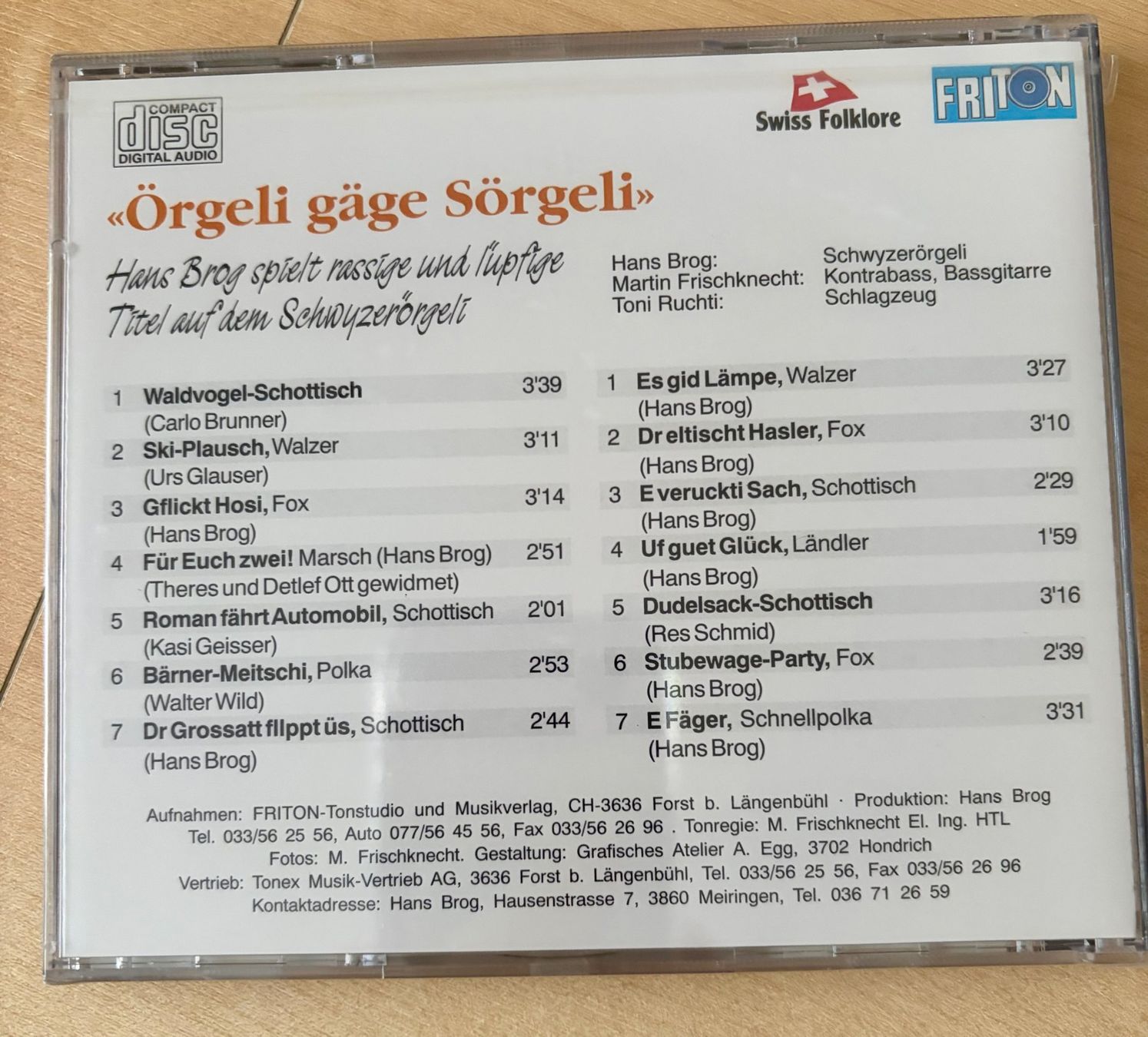 CDs: CD Hans Brog Playback (Originalverpackt) – Neu und originalverpackt aus Schübelbach von Sammler78 1