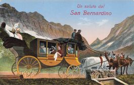 San Bernardino GR Pferdepostkutsche belebt
