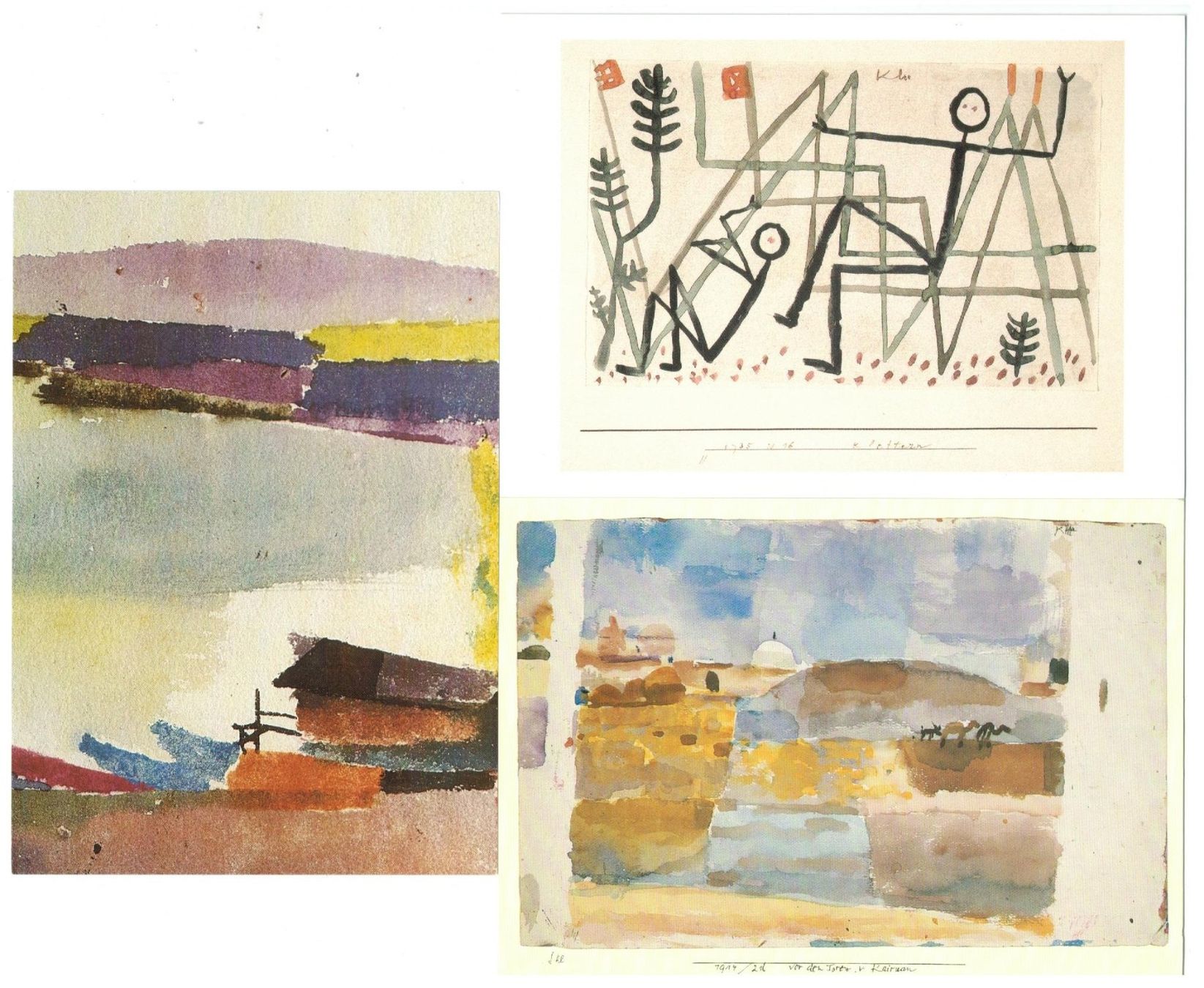 Ansichtskarten: 3 AK Kunstkarten Paul Klee – Gebraucht aus Zürich von Tolima194