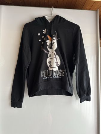 Schwarzer Frozen Hoodie Olaf Motiv Grösse S FB Sister