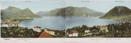 Doppel-AK Lugano mit Monte Bre,Generoso u.S.Salvatore, 1905