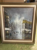 Original J. Hinton Gemälde: Strassen von Paris, Top! (D1)