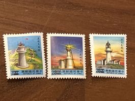 Briefmarken China Leuchttürme, 3er Set, ungebraucht