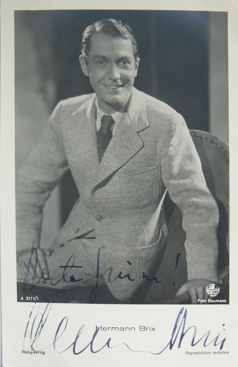 Hermann Brix (1912-1982) Schauspieler - sign. Foto (Gebraucht) in ...