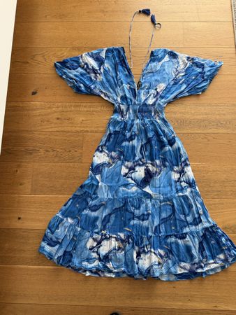 Sommerkleid Positano blau gemustert Grösse Free Size
