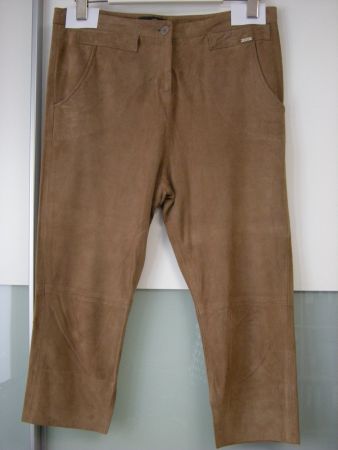 LIU-JO 3/4 Echt Leder Hose Sarouel Style Gr. 34, caramel