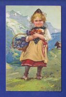 ENFANT - Jeune fille et fleurs // plis d'angle //