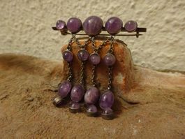 Brosche Amethyst Jugendstil / 800 Silber