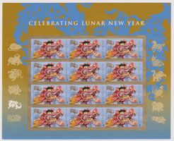 USA: Vignettenbogen (selbstklebend) LUNAR NEW YEAR