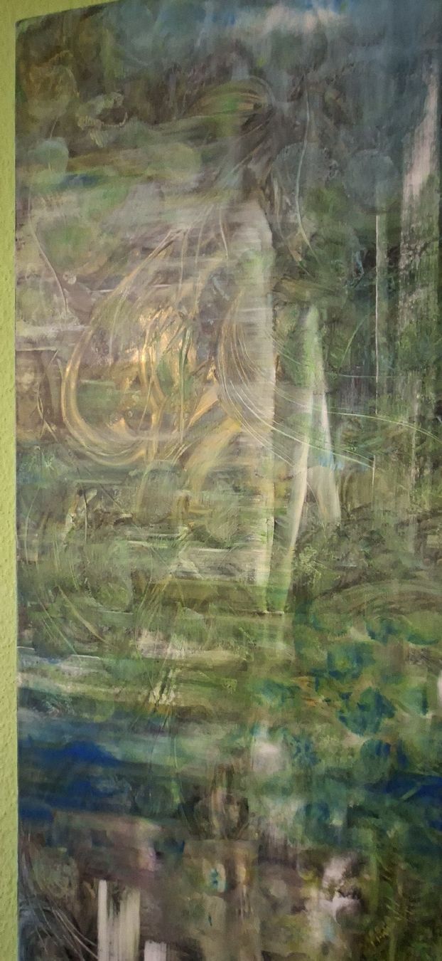 Tableaux: Gemälde "Schwanenlicht" handmade 80×100 – Neuf (Voir description) à Riehen par Steinbock1970 5