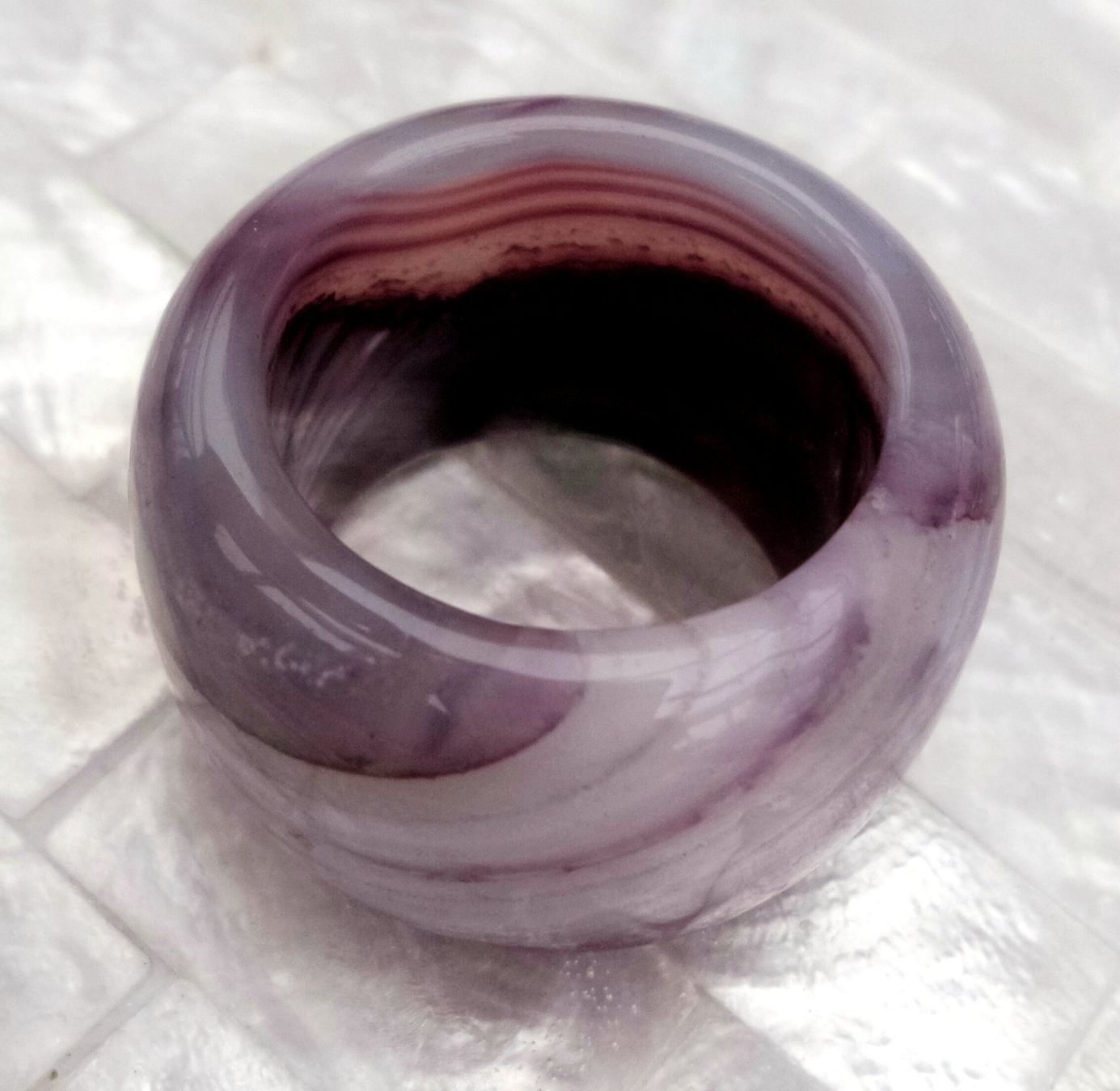 Anelli: Lila Achat Fullstone Fingerring – Nuovo (secondo la descrizione) da Zürich venduto da benedikt12