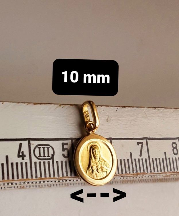 Skapulier Medaille 18kt Gelbgold - Religiöser Anhänger 20mm