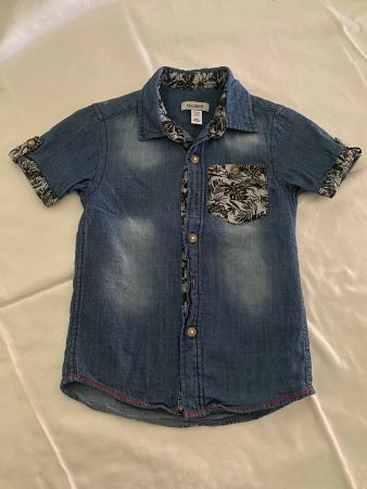 okaidi Jeans kurzarm Hemd Grösse 104