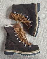 Bottes artisanales italiennes doublées en daim brun – T. 38