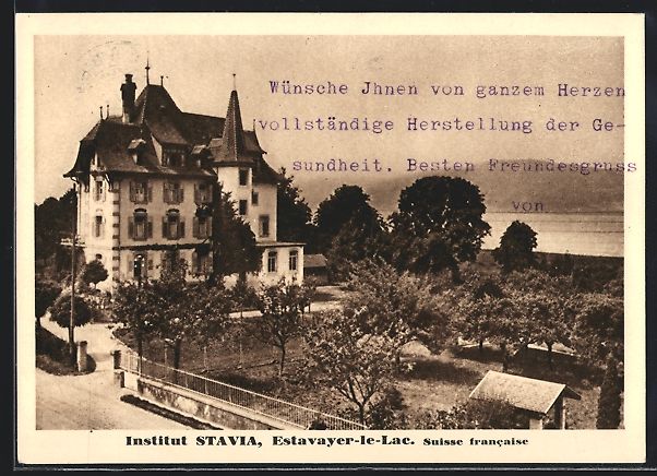 Cartoline postali: AK Estavayer-le-Lac, Institut Stavia – Usato da Berlin venduto da bartko-reher