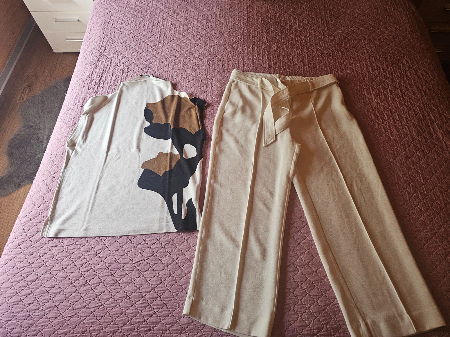 Mango Hosen: MANGO Palazzohose L mit passendem Shirt – Gebraucht aus Mörel von camasaro 3